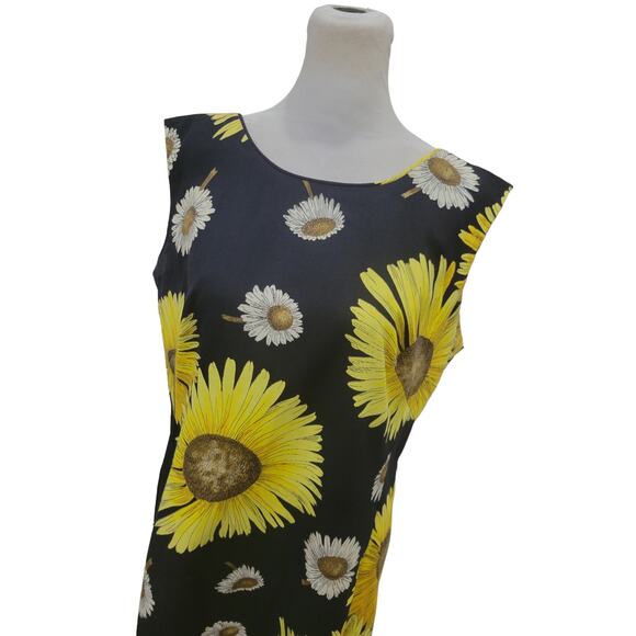 Vintage Rhapsody Sunflower Dress‎ Women’s Medium Yellow Sleeveless Knee Length - Picture 4 of 15